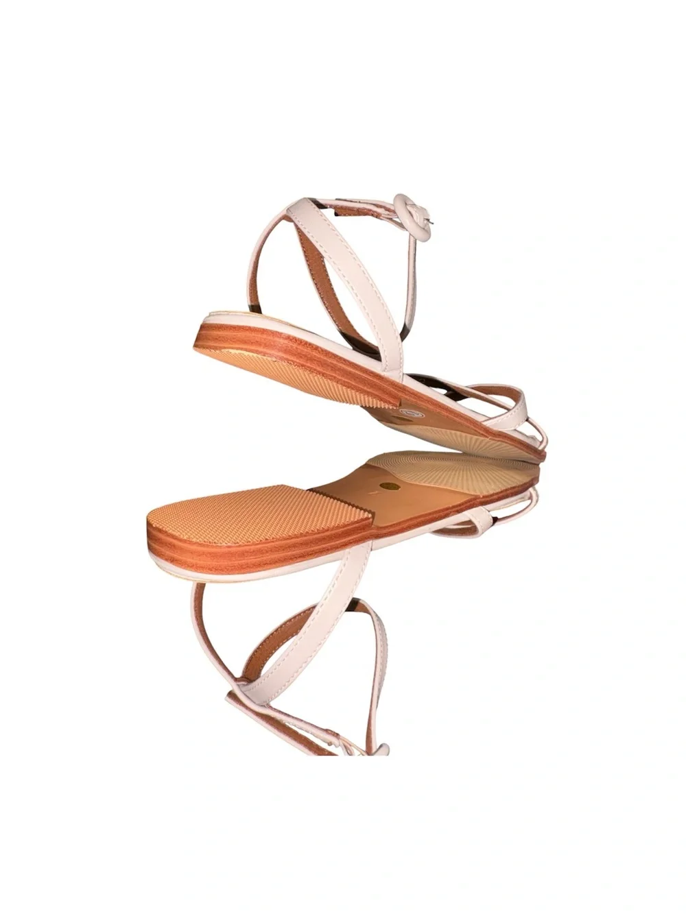 Unbranded Strappy Euro Summer Gladiator Flat Sandals In Ivory/Biege/Cream Size 7 - Picture 8 of 9